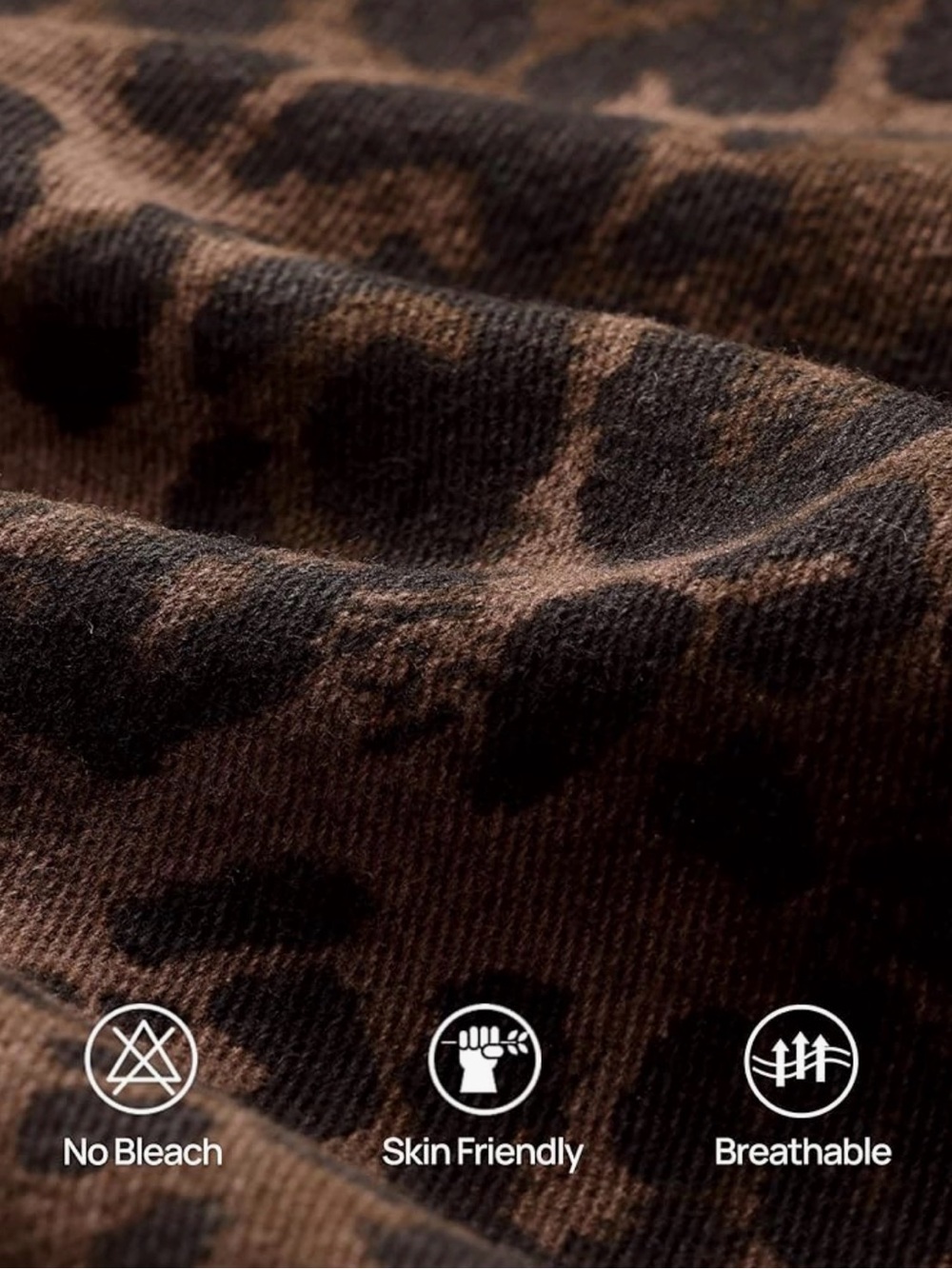 Leopard Print Wide-Leg Jeans - Brown - Picture 6 of 10